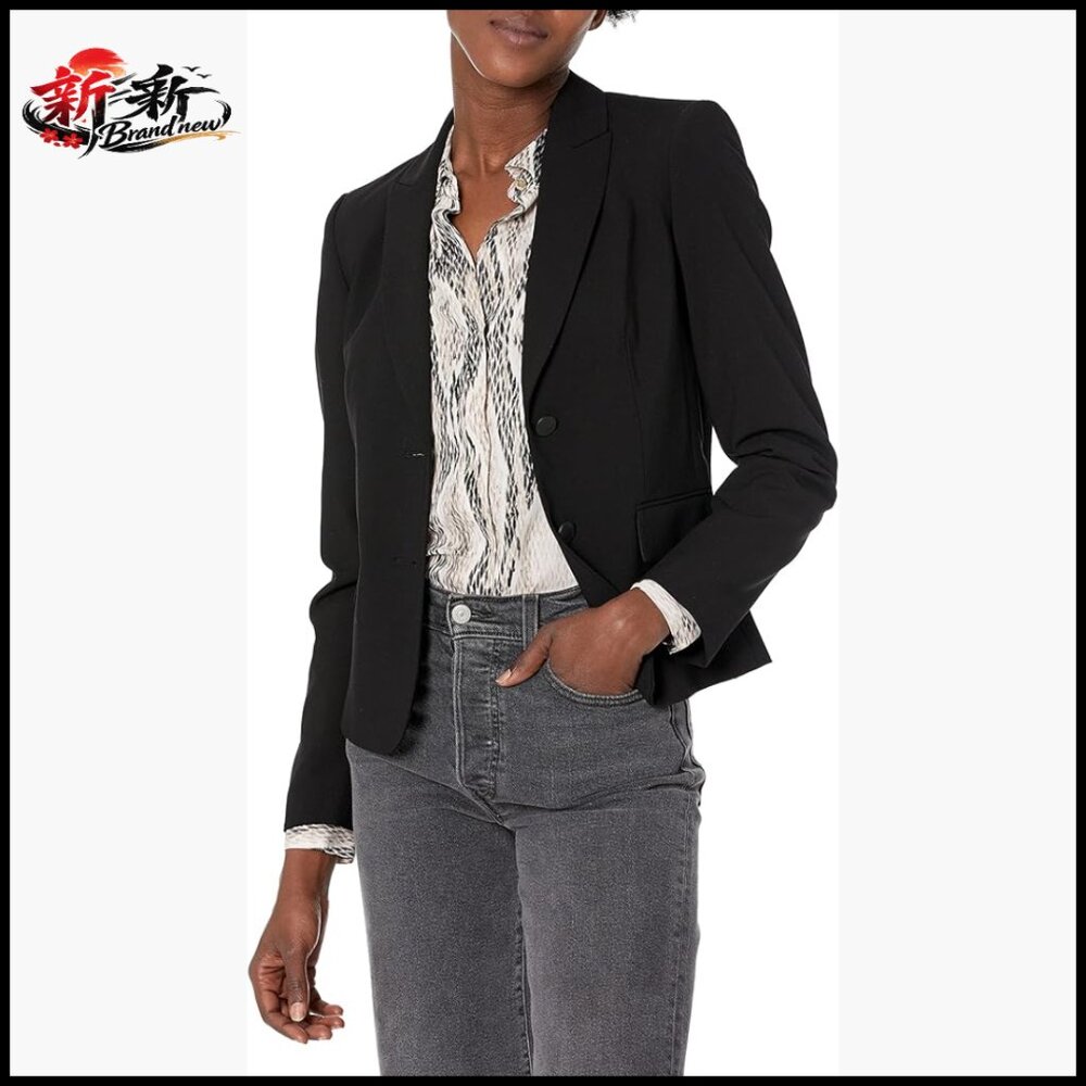 Two Button Lux Blazer, Polyester Blend, Lapel Collar, Workwear Essential